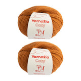 Yarnalia Cozy Yarn - Worsted Weight | Ultra-Soft | Fully Composed of Baby Alpaca | Easy Care (2-Pack, 100g/219yd Each) (Tangerin