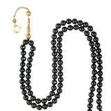Tasbih Premium Muslim Prayer Beads Made with Natural Stone Beads for Daily Misbaha and Meditation (10mm (99 Beads), Agate, Black