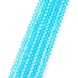 500pcs Czech Faceted Flat Bicone Rondelle Crystal Glass Beads 6x4mm Small Bulk Aqua Blue #5305