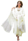 Anni Designer Women'S Rayon Blend Printed Straight Kurta With Pant & Dupatta (Mirai White_Xxl_White_Xx-Large),White,2XL