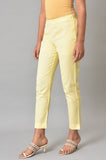 W Cotton Blend Strechable Slim Pants For Women | Cotton Blend Slim Pants For Women | Trousers For Women | W For Woman Light Yellow L