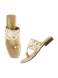 Shoetopia Women'S Klp-1 Flat Sandal-9 Kids Uk (Klp-1-Golden)-Eu42,Gold,9,B0D4JVTC9N