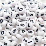 500+ Pieces 4x7mm White Round Acrylic Number Beads 0-9 Mixed Plastic Shape Loose Bulk DIY Beads for Jewelry Making Bracelets Nec