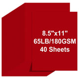 Cardstock 8.5 X 11, 40 Sheets Christmas Red Card Stock, 65lb/ 180gsm Copy Paper, Dark Red Cardstock Printer Paper for Art, Drawi