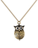 Young & Forever Vintage Owl Pendant Necklace, Antique Bronze Chain, Large Eyes Design