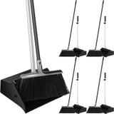 Lallisa 4 Pack Commercial Broom and Dustpan Combo Set 53.15inch