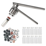 YaeTek 20mm Vial Manual Crimper Hand Sealing Machine + 10 x 10ml Vials & Stopper&Caps - Crimper Medical/Bottle Cap Crimping Tool