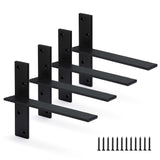 Floating Shelf Bracket 3/8 Thick Heavy Duty Shelf Brackets 4 Pack Free Hanging Countertop Support Bracket 10 Lx2.5 W Floating Wa