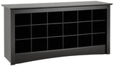 Prepac Shoe Storage Cubbie Bench, 24 x 48 x 16, Black