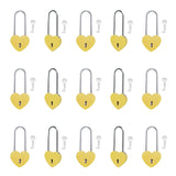 Gradleen 15PCS Single Heart Lock with Key 3.5 Inches,50mm Love Padlock Rubber Painting Yellow Metal Love Lock for Lovelock Bridg