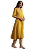 Libas Women'S Silk A-Line Kurta (29187O_Yellow