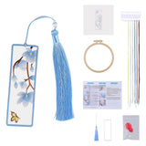 Zibuyu Diy Embroidered Craft Bookmark Kits, Embroidery Kit For Beginners, Floral Bird Stitching Bookmark Crochet Making Kit With
