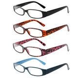 Kerecsen Womens Reading Glasses 4 Pairs Ladies Fashion Spring Hinge Readers (Colourful-6, 1.00)