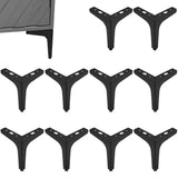 Biugaaufai 7 Inch Black Metal Furniture Legs, Set of 10, Replacement Triangle Couch Legs with Screw, Metal Triangle Furniture Fe