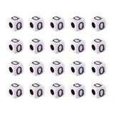 FASHEWELRY 200Pcs Cube White Acrylic Letter Beads 5x5x5mm Letter Q Alphabet Beads for DIY Bracelet Necklace Jewelry Making