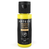ARTEZA Acrylic Pouring Paint, 2oz (60 ml), Lemon Yellow High Flow, No Mixing Needed, For Pouring on Canvas, Glass, Paper, Wood,