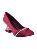 Shoetopia Women & Girls Rhinestone Decor Pointed Toe Stylish Pumps/Monika/Cherry/Uk7-Eu40,Cherry,7,B0BPC95XNG