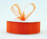 Ribbon Bazaar Plain Sheer Organza 3/8 Orange 25yd Spool 100% Nylon Ribbon