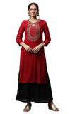 Aurelia Women's Viscose Regular Kurta (23AUA14541-704648_Red