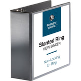 Business Source 28450 DRing View Binder, 4Inch Capacity, 11x81/2Inch , Black