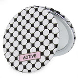 PDOZV Cheap Small Compact Mirror, Round 2.8Metal Frame PU ClothLines Style Double Sided Mini Magnifying 1X/3X Mirror for Pur