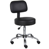 Boss Office Products Be Well Medical Spa Stool With Back In Vinyl, Black