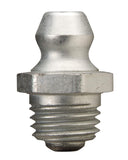 Alemite 2103 Metric Fitting, Straight, 8 mm x 1 mm (Pitch) Taper Metric Thread, 5/8 OAL, 1/4 Shank Length, 9 mm Hex Size, Conf