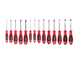 TEKTON Phillips and Slotted Screwdriver Set - 4 Inch Shanks, 14-Piece (#0 - #4, 3-14 mm) | DWZ90007