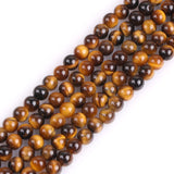 GEM-Inside Natural 4mm Tiger Eye Gemstone Loose Beads Round Crystal Energy Stone Power for Jewelry Making 15''