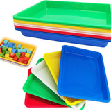 10 Pcs Plastic Art Trays,Multicolor Activity Tray Organizer Serving Tray for Crafts,DIY Projects,Painting,Beads,Organizing Suppl