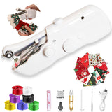 Handheld Sewing Machine,Mini Sewing Machine for Beginners,with 8 Christmas Fabric Pieces and 24 Sewing Accessories,Perfect for C