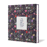 Alicia Souza | Purple Floral Photo Album | 26.8 x 28 CM | Consists 20 Self Adhesive Sheets | Photo Scrapbook | Silver Rivets Bin