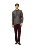 Manyavar Mens Blue Art Silk Short Kurta