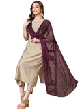 Anni Designer Women'S Rayon Blend Straight Embroidered Kurta With Pant & Dupatta (Bribiti Beige-Vks03_L_Beige_Large),BEIGE,L
