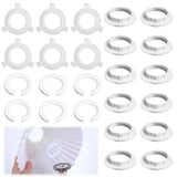 WJIAAA 24 Pack Lamp Shade Adapter Ring, 12 Pcs E27 to E14 Lampshade Reducer Ring and 12 Pcs E14 Lampshade Reducer Rings (White P