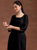 Libas Women'S Viscose Rayon Woven Design Straight Kurtas (29239O_Black Black L