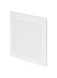 Awenta 6 x 6 Inch Square Plastic White Ventilation Grille with Mesh - Intake, Exhaust, Dryer Soffit Air Vent Cap - HVAC Ceiling