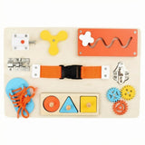 ATORSE Handson Handson Learning Busy Board Flat Wooden Busy Board, Orange Shoelace