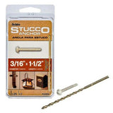 ITW Brands 31810 3/16 x 11/2, Steel, Round Head, Phillips Stucco Anchor, Zinc
