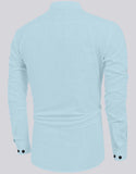 Bellstone Men'S Cotton Blend Solid Regular Shirt (Kurta800_Aqua_Xl