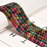 Land Long 75 Pcs 5x8mm Multi Color Tourmaline Color Dyed Jade Rondelle Bead Abacus Stone Beads for Jewelry Making Necklace Craft