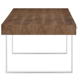 Modway Tinker Contemporary Modern Wood And Stainless Steel Office Desk With Two Drawers In Walnut