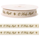 10 Yards Holy Night Natural Cotton Ribbon for Crafting Sewing, 3/5 Inch Christmas Twill Tape Ribbons for Gift Wrapping, Nativity
