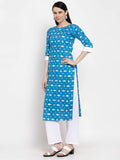 Gosriki Women'S Blue Cotton Straight Kurta With Plazzo (Aria Blue_L),Blue,,B08KF2H4XC