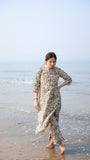 Anni Designer Women'S Rayon Blend Straight Printed Kurta With Pant (Tirah Cream_S_Cream_Small),Cream,S,,,