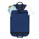DALIX 39 Garment Bag Cover Suits Dresses Clothing Foldable Shoe Pocket in Navy Blue