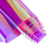 ONEART | 16 Gauge Holographic Iridescent Plastic Vinyl, 16x54 Transparent Vinyl Fabric-Violet