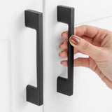 ASKANO 10 Pack 3-3/4 Inch Hole Centers, Matte Black Cabinet Pulls Black Cabinet Handles Black Kitchen Hardware for Cabinets ZP22