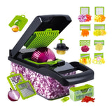 14-In-1 Vegetable Chopper Mandoline Slicer And Food Processor - Kitchen Essentials For Effortless Food Prep - Includes Salad Spinner Cheese Grater Onion Chopper French Fry Cutter And More -Like New