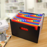 Toriox Expanding File Folder 24Pocket Multi Story Folder Female Creative Business Pack Student Test Paper Clip Lovely Smiling F